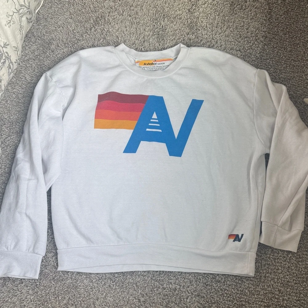 Aviator Nation Logo Crew Sweatshirt - Size S - Picture 3 of 3